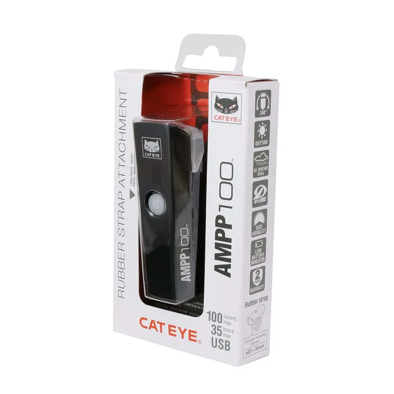 Cateye Ampp 100 USB Rechargeable Front Light