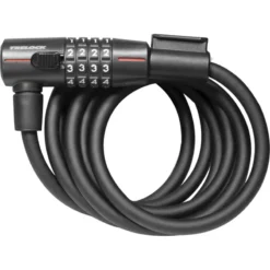 Trelock SK312 Curly Cable Combo Lock - 180cm X 12mm - Black