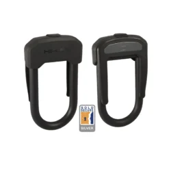 HipLok D Lock Hardened Steel Silver Sold Secure -Black-13mm X 14x7cm