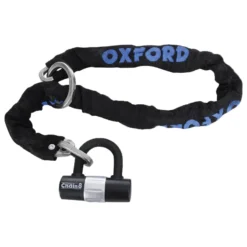 Oxford Chain8 Sold Secure Pedal Cycle Silver Chain Lock With Padlock