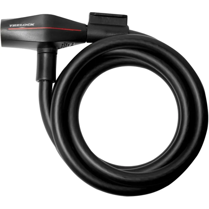 Trelock SK210 Curly Cable Key Lock - 180cm X 10mm - Black